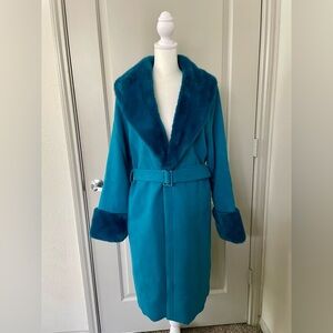 Francesca's Collections Turquoise Teddy Jacket Vibrant Tailored